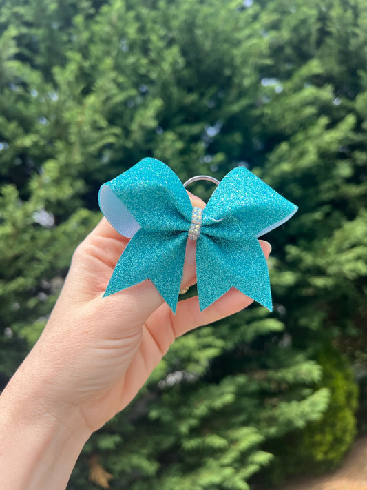 Teal Glitter Mini Key Chain