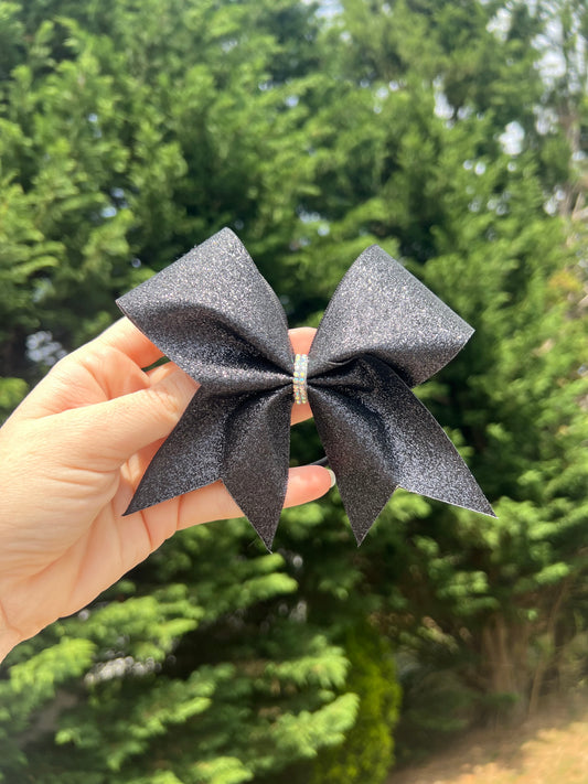 Black Glitter 2Inch Cheer Bow