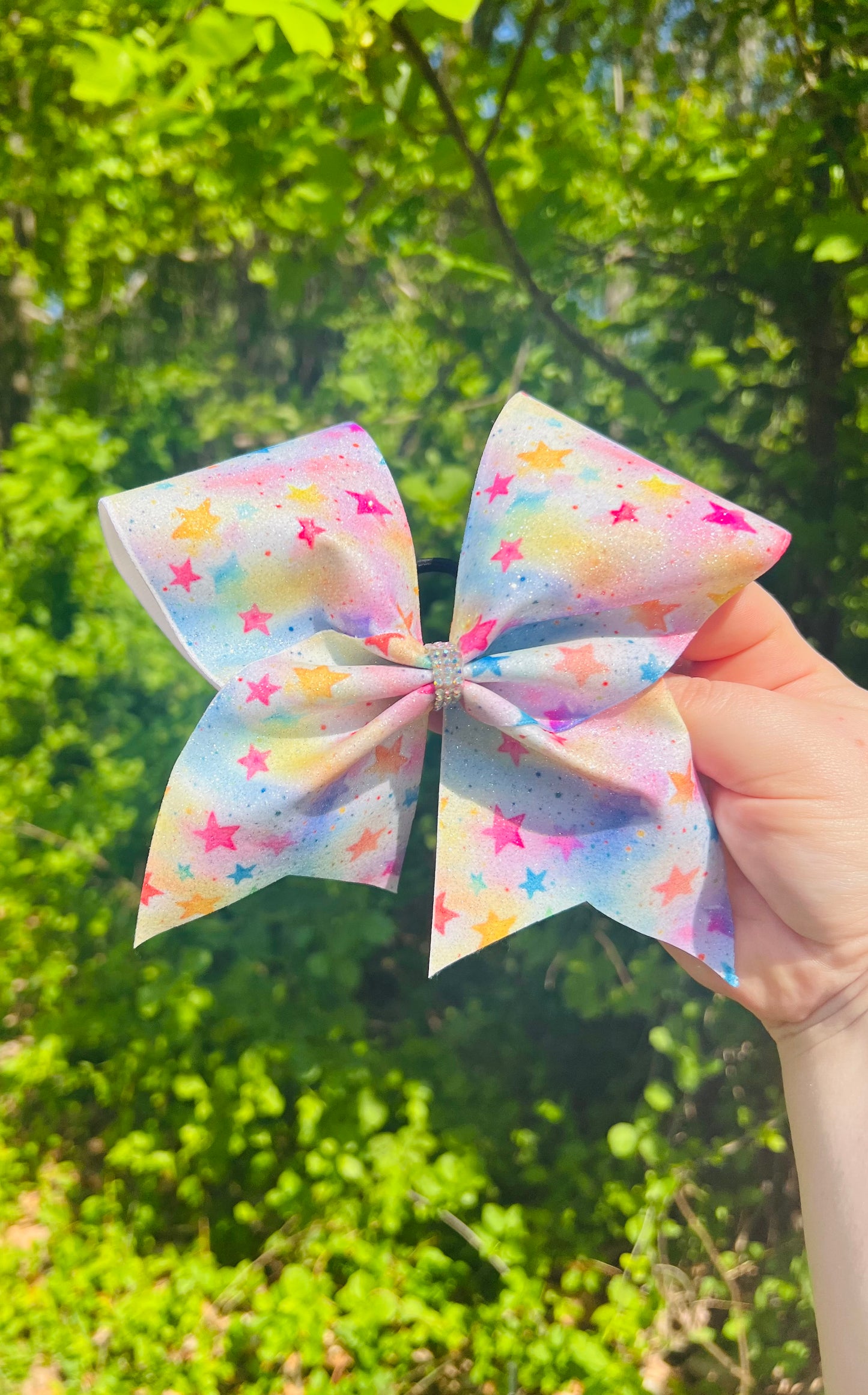 Stars Glitter Cheer Bow